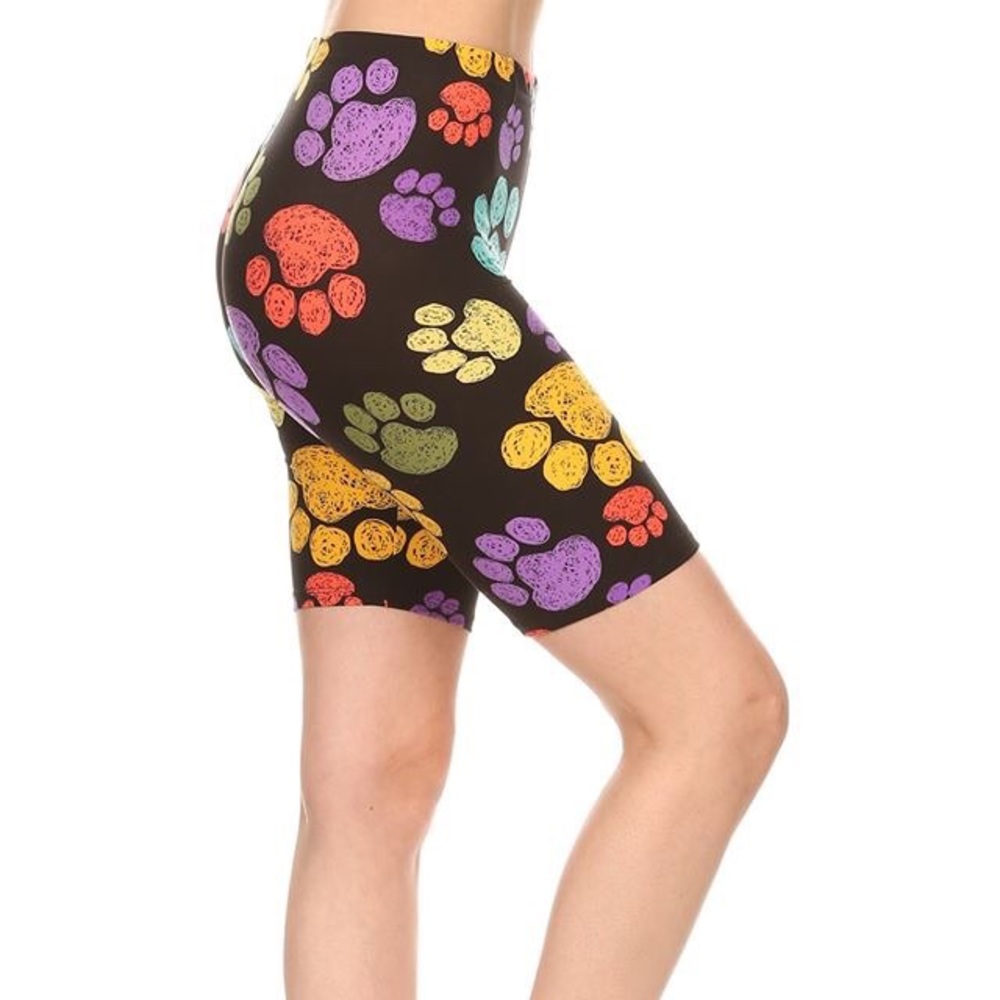 Paw Print Biker Shorts